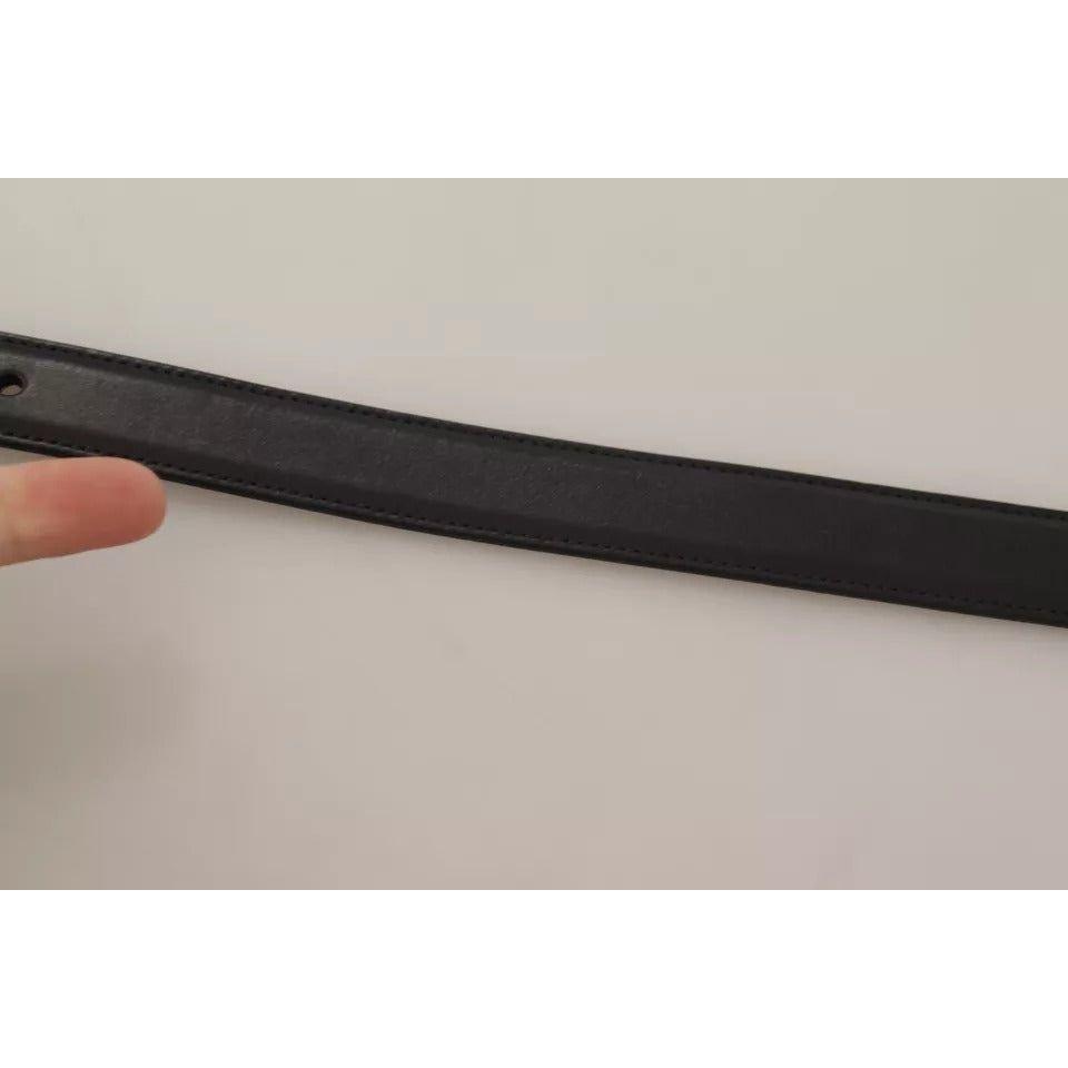 Dolce & Gabbana Black Calf Leather Antique Buckle Men Belt