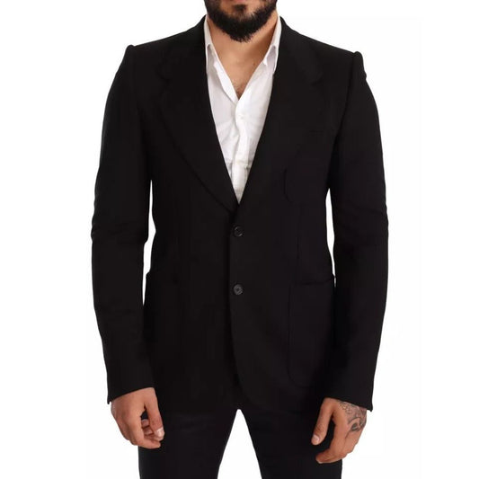 معطف وسترة بليزر من الصوف الأسود من دولتشي آند غابانا بقصّة Slim Fit
