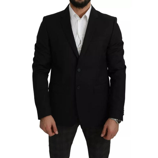 سترة بليزر من الصوف الأسود بقصّة Slim Fit من دولتشي آند غابانا