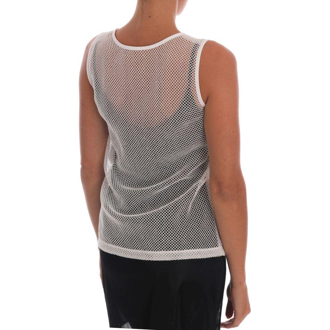 توب دولتشي آند غابانا بدون أكمام شفاف من شبكة