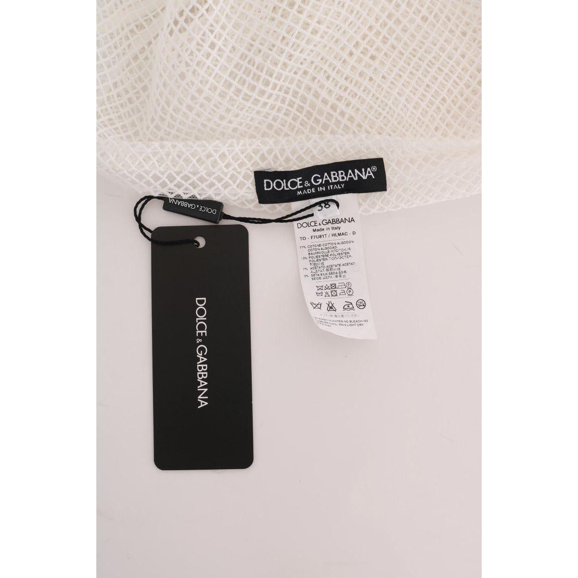 Dolce & Gabbana White Net Tank Transparent Top