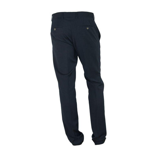 Made in Italy Black Polyester Men's Trouser