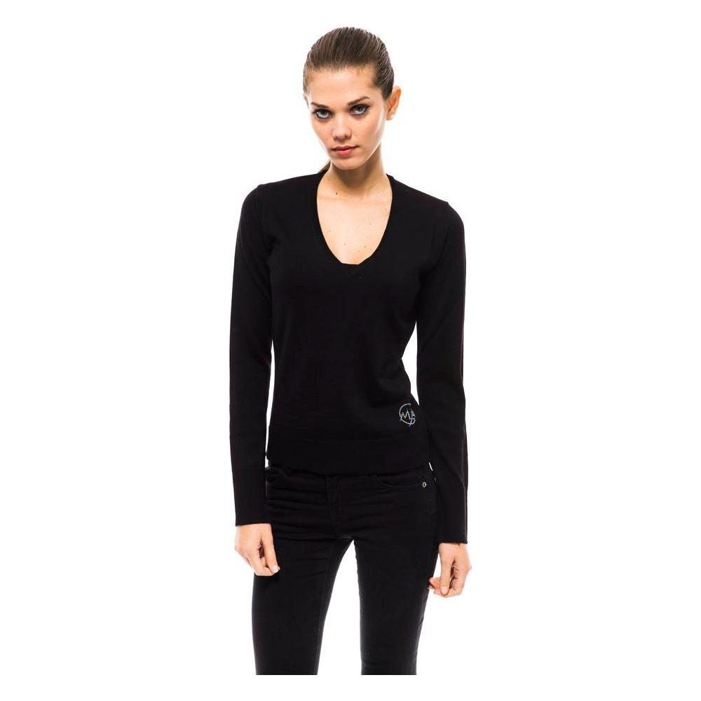 سترة نسائية من الصوف باللون الأسود من مونتانا بلو