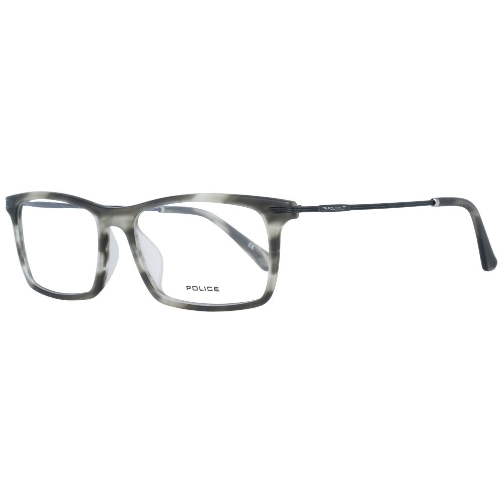 Police Gray Men Glasses Frame in full-rim gray design with metal and plastic material. Frame size 52-16-145, includes branded case.