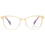 Yohji Yamamoto Gold Women Glasses Frame, metal butterfly style with demo lenses, full-rim design.