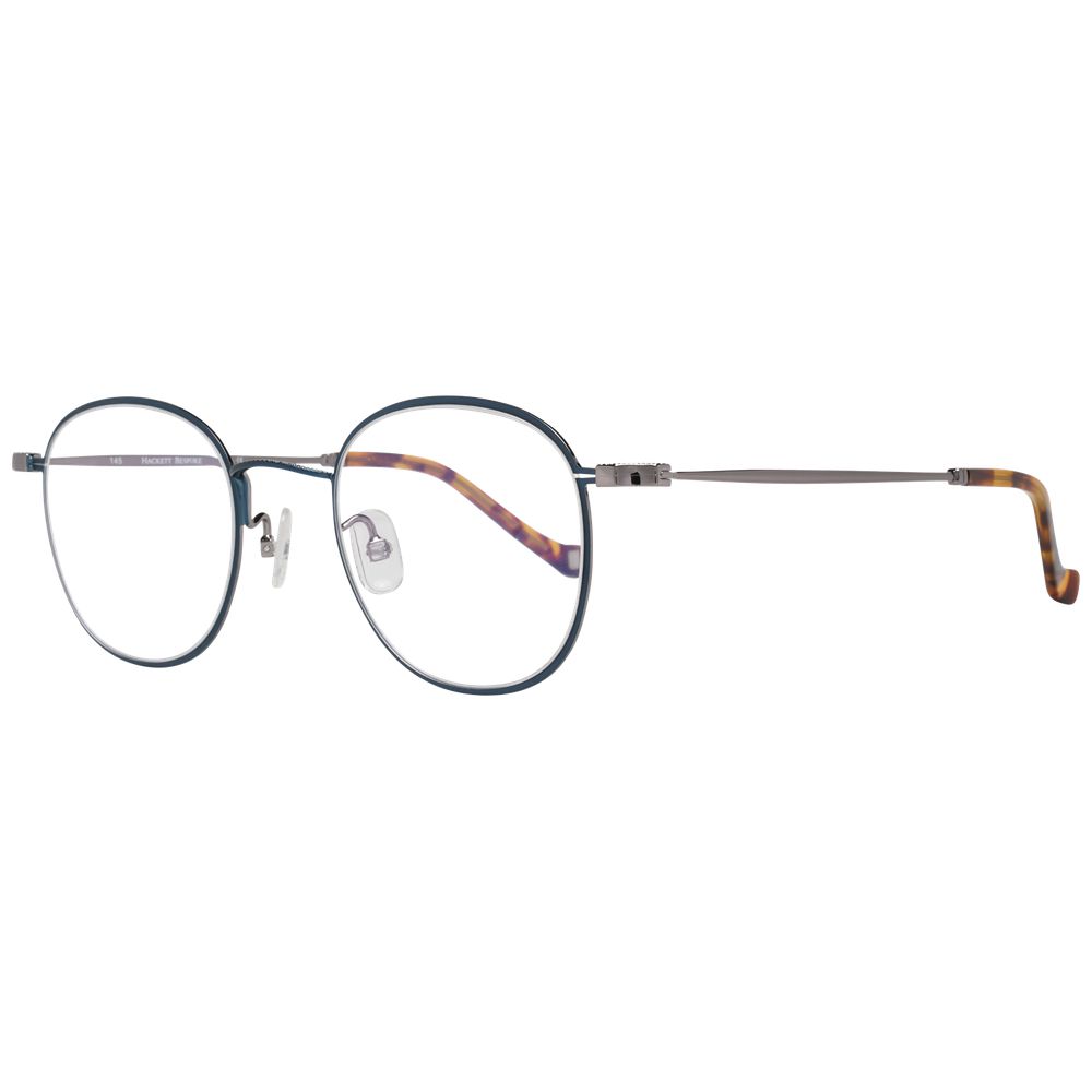 Hackett Blue Men Glasses Frame, full-rim panto style with blue-filter, metal & plastic frame, 48-22-145 size, includes branded case.