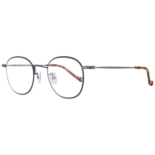 Hackett Blue Men Glasses Frame, full-rim panto style with blue-filter, metal & plastic frame, 48-22-145 size, includes branded case.