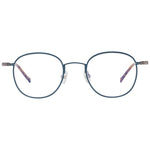 Hackett Blue Men Glasses Frame full-rim metal and plastic with demo lenses, blue filter in panto style, size 48-22-145, includes case.