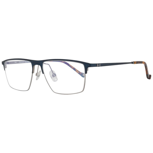 Hackett Blue Men Glasses Frame, metal and plastic, full-rim browline, blue filters, size 54-15-145, with branded case.