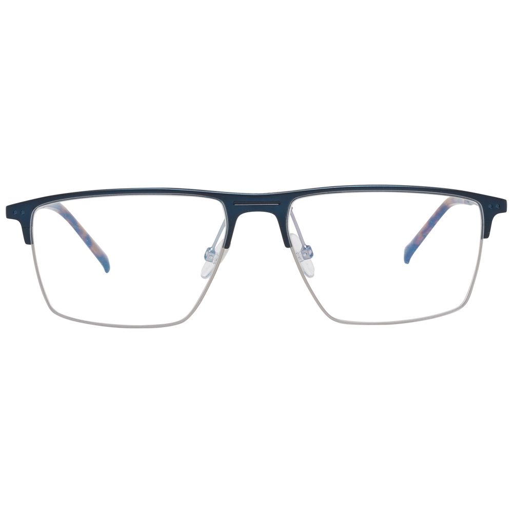 Hackett Blue Men Glasses Frame with metal and plastic browline, full-rim style, 54-15-145 size, blue color, demo plastic lenses.