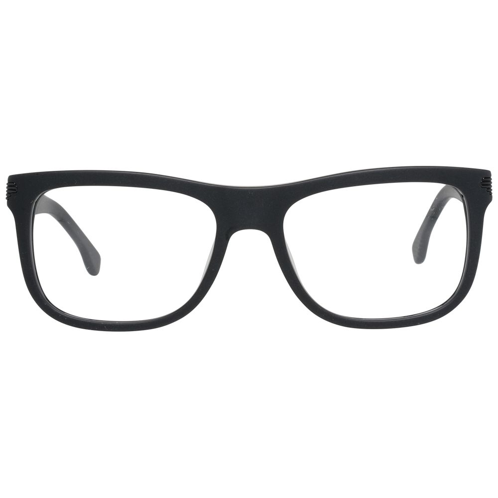 Lozza Black Men Glasses Frame, full-rim plastic design, size 51-17-135, includes branded case, no spring hinge, stylish black color.