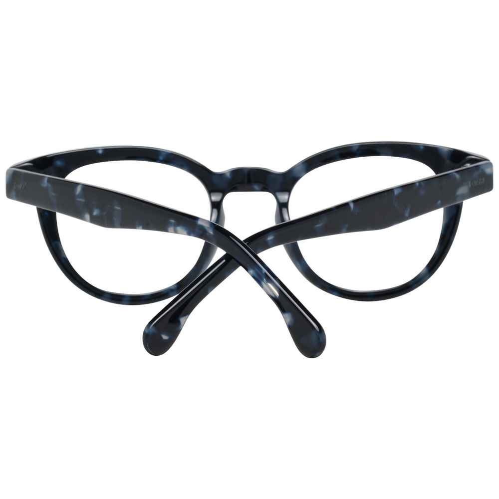 Lozza Blue Unisex Glasses Frame with full-rim blue plastic design, size 45-22-135, featuring a branded case. Stylish eyewear for men and women.