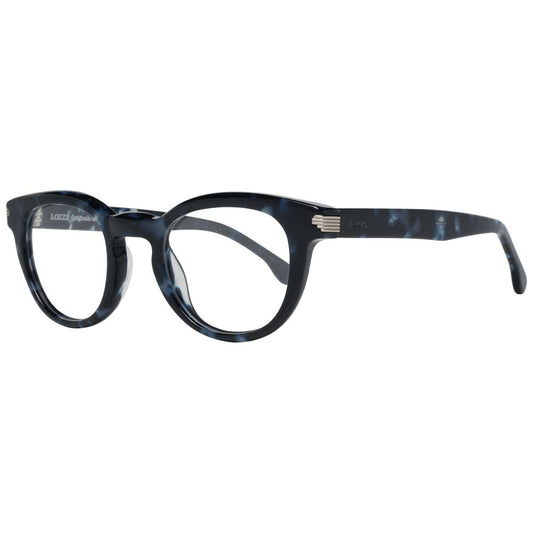 Lozza Black Unisex Glasses Frame with full-rim plastic body, size 45-22-135, featuring black color and branded case included in shipment.