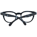 Lozza Black Unisex Glasses Frame in full-rim style with black plastic material, featuring a sleek design suitable for both men and women.