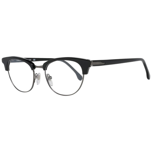 Lozza Black Women Glasses Frame round style full-rim plastic 50-18-140 size with demo lenses and branded case