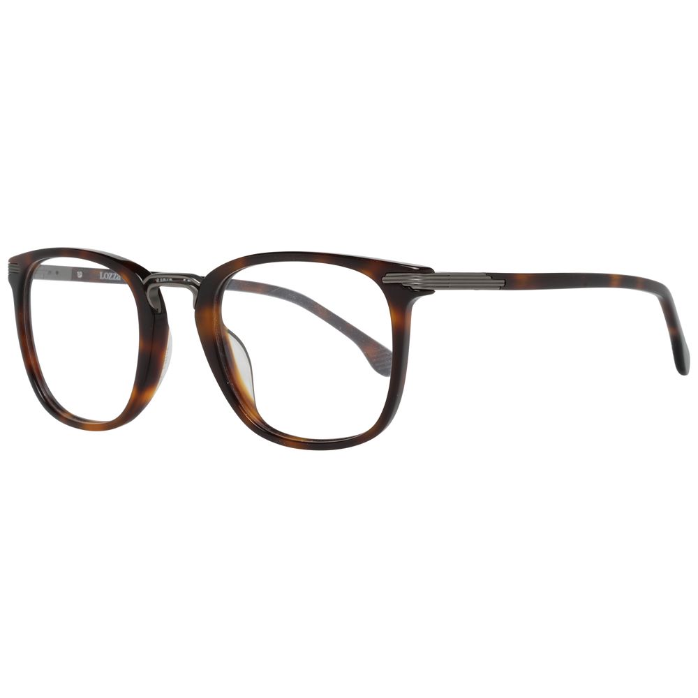 Lozza Brown Unisex Glasses Frame with full-rim plastic design and spring hinge, ideal for everyday use, includes branded case