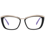 Emilio Pucci Black Women Glasses Frame with metal and plastic material, black color, full-rim butterfly style for a chic look.