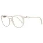 Swarovski White Women Glasses Frame, full-rim plastic eyewear in white with 52-17-140 sizing, includes a branded case.