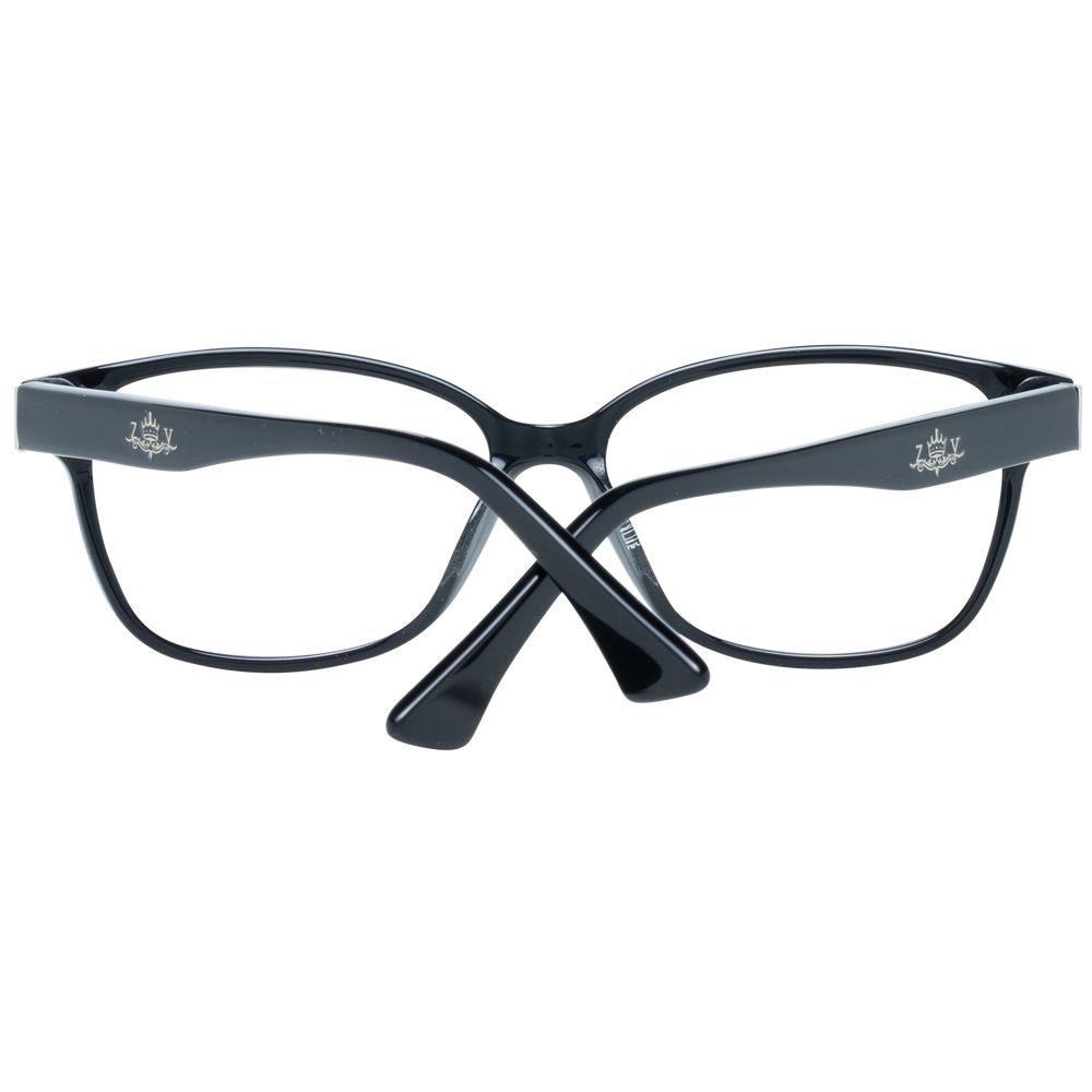 Zadig & Voltaire Black Unisex Glasses Frame, full-rim rectangle style, plastic material, demo lenses, temples length 140mm, frame width 135mm.