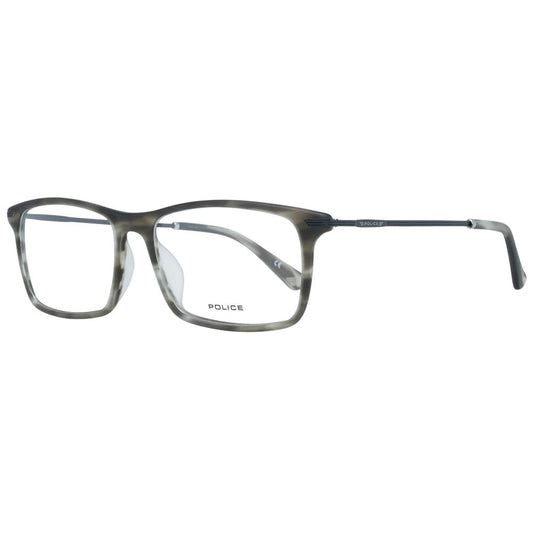 Police Gray Men Glasses Frame, metal & plastic full-rim design, 54mm lens width, includes branded case, temples 145mm