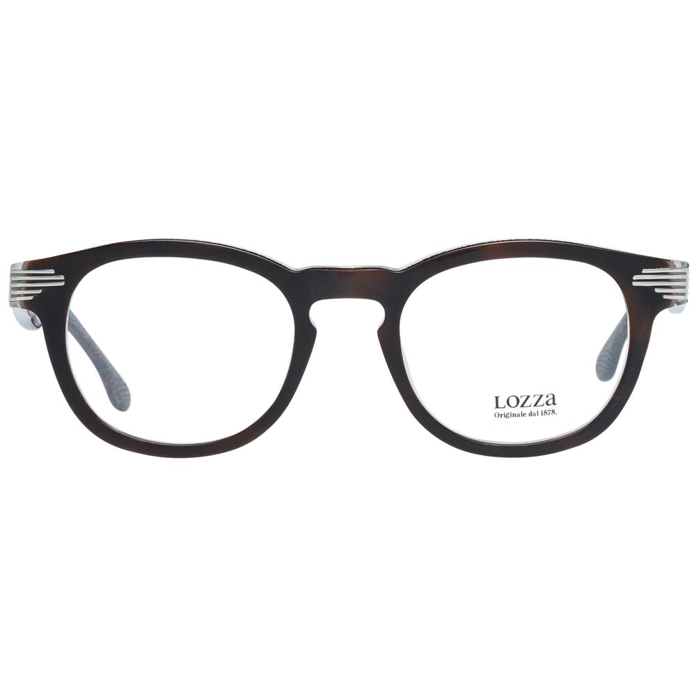 Lozza Brown Unisex Glasses Frame in full-rim plastic, 48-21-140 size, featuring brown color and branded design.