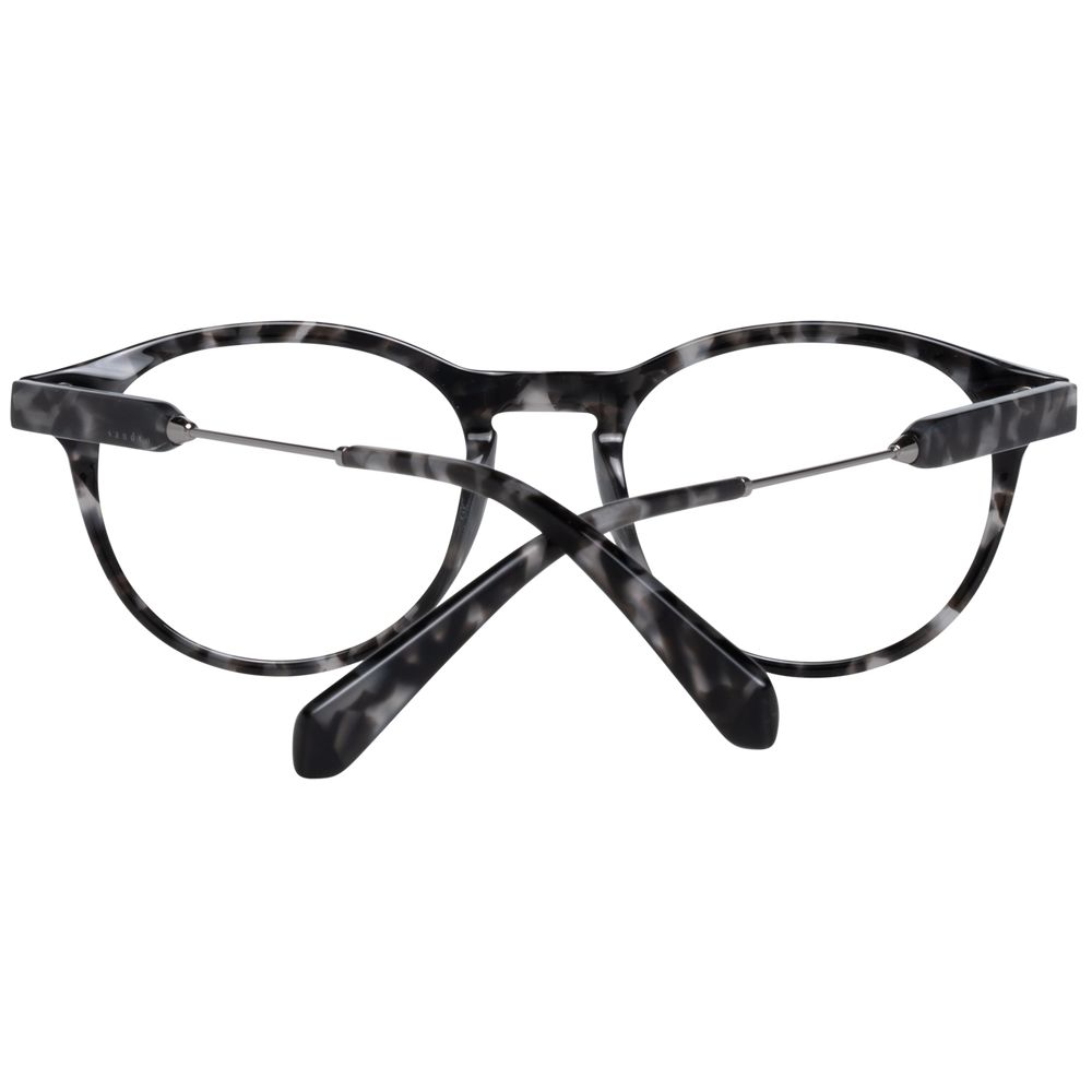 Sandro Gray Men Glasses Frame, full-rim, round style, plastic, grey color, size 50-19-145, with branded case, no extra features