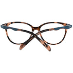 Emilio Pucci Brown Women Glasses Frame with oval full-rim style, plastic material, demo lenses, and branded case included.