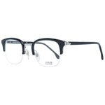 Lozza Black Unisex Glasses Frame with half-rim trapezium style and 48-24-140 size, black metal & plastic material.