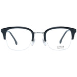 Lozza Black Unisex Glasses Frame in black half-rim trapezium style with metal and plastic materials, demo lenses included.
