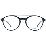 Lozza Black Unisex Glasses Frame, full-rim round style with metal and plastic mix, demo lenses, size 51-21-140.