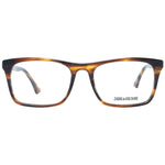 Zadig & Voltaire Brown Men Glasses Frame, full-rim rectangle plastic frame in brown with demo lenses, includes branded case.