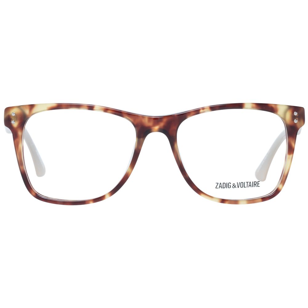 Zadig & Voltaire Brown Unisex Glasses Frame, full-rim rectangle style, plastic material, 51-17-140 size with demo lenses.