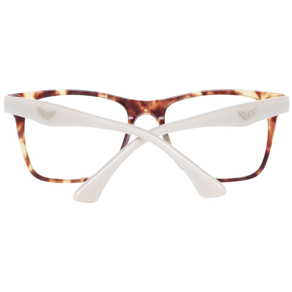 Zadig & Voltaire Brown Unisex Glasses Frame with full-rim rectangle design, plastic frames, and branded details.