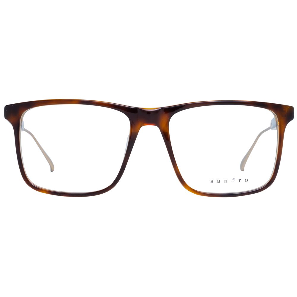 Sandro Brown Men Glasses Frame with square full-rim multicolor design, metal & plastic, lens width 54mm, bridge 17mm, temple length 145mm