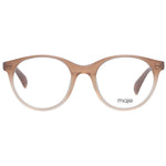 Maje Beige Women Glasses Frame, full-rim acetate design with demo lenses. Round style, size 49-19-140, ideal for fashion-forward women.