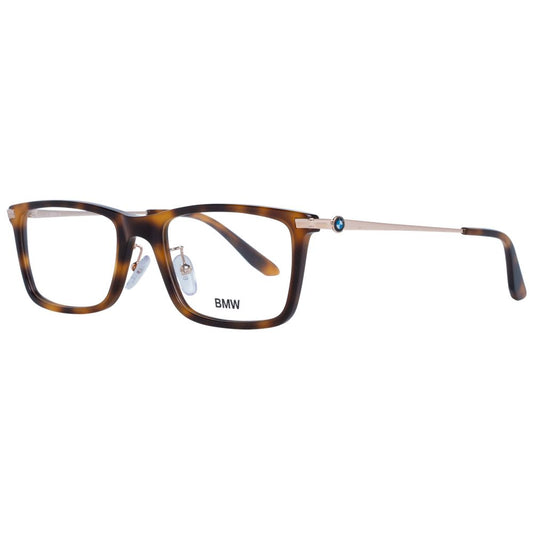 BMW Brown Men Optical Frames in multicolor full-rim trapezium style made of metal and plastic with demo lenses.