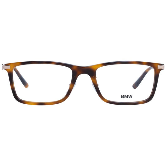 BMW Brown Men Optical Frames with multicolor trapezium full-rim style, metal & plastic material, demo lenses, no extra protection.