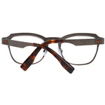 Ermenegildo Zegna Bronze Men Glasses Frame in titanium with transparent plastic lenses and full-rim design.