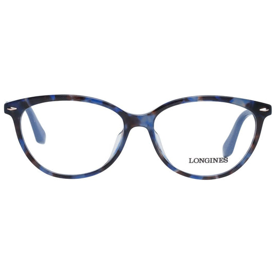 Longines Blue Women Glasses Frame, full-rim cat eye style with blue plastic frame and demo lenses, size 54-14-140.