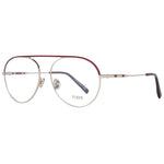 Tod's Red Women Glasses Frame, aviator style, red metal full-rim with demo lenses, size 55-47-15, frame width 135, temples 140.