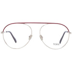 Alt Tag: Tod's Red Women Glasses Frame with metal aviator style, full-rim, featuring demo lenses and branded case included in shipment.
