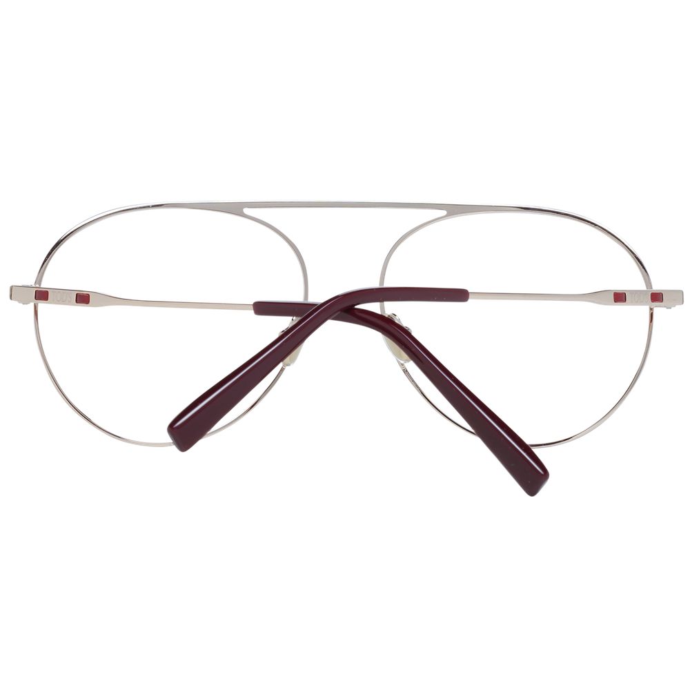 Tod's Red Women Glasses Frame, aviator style, metal full-rim with demo lenses, 55mm width, 135mm frame, includes branded case.