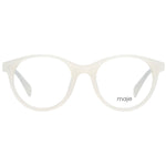Maje White Women Glasses Frame in full-rim acetate with round style, demo lenses, and no extra protection, size 49-19-140.