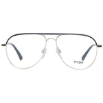 Maje Gold Women Glasses Frame, stainless steel, gold color, aviator style, full-rim, 54-13-135 size, demo lenses, luxury branded case included.