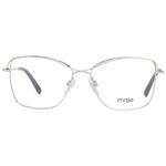 Maje Gold Women Glasses Frame in stainless steel, square style with full-rim. Demo lenses with a frame width of 130mm. Includes branded case.