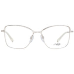 Maje Gold Women Glasses Frame, full-rim stainless steel square design with demo lenses, branded case included.