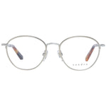 Sandro Silver Women Glasses Frame, round stainless steel full-rim design with demo lenses, 49-17-135 size, elegant and stylish eyewear.