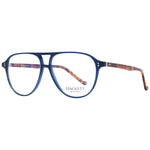 Hackett Blue Men Glasses Frame in acetate with blue aviator design, featuring demo plastic lenses and branded case included.