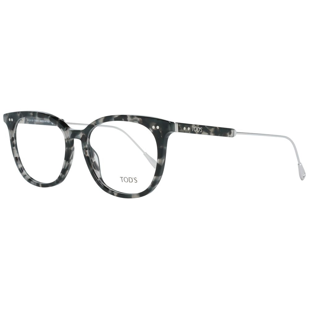 Tod's Black Women Glasses Frame, full-rim trapezium design, black metal and plastic, size 52-16-145, comes with branded case.