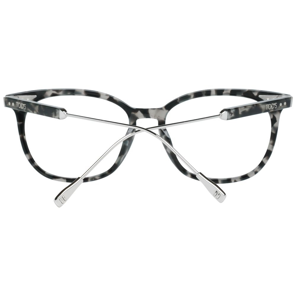 Tod's Black Women Glasses Frame in black metal and plastic with a full-rim trapezium style, size 52-16-145, featured with demo lenses.